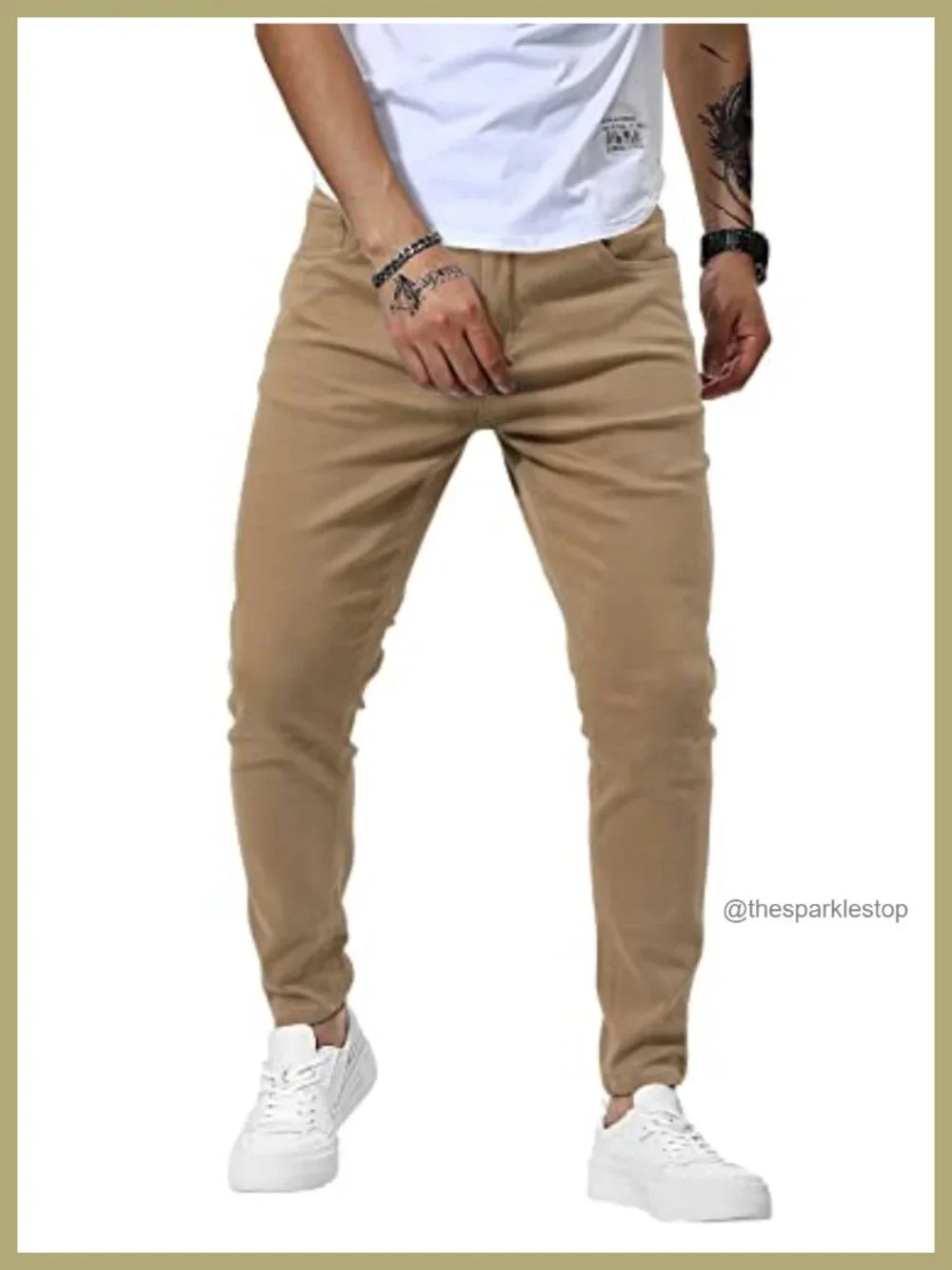 Slim Fit Skinny Stretch Denim Jeans with Tapered Leg